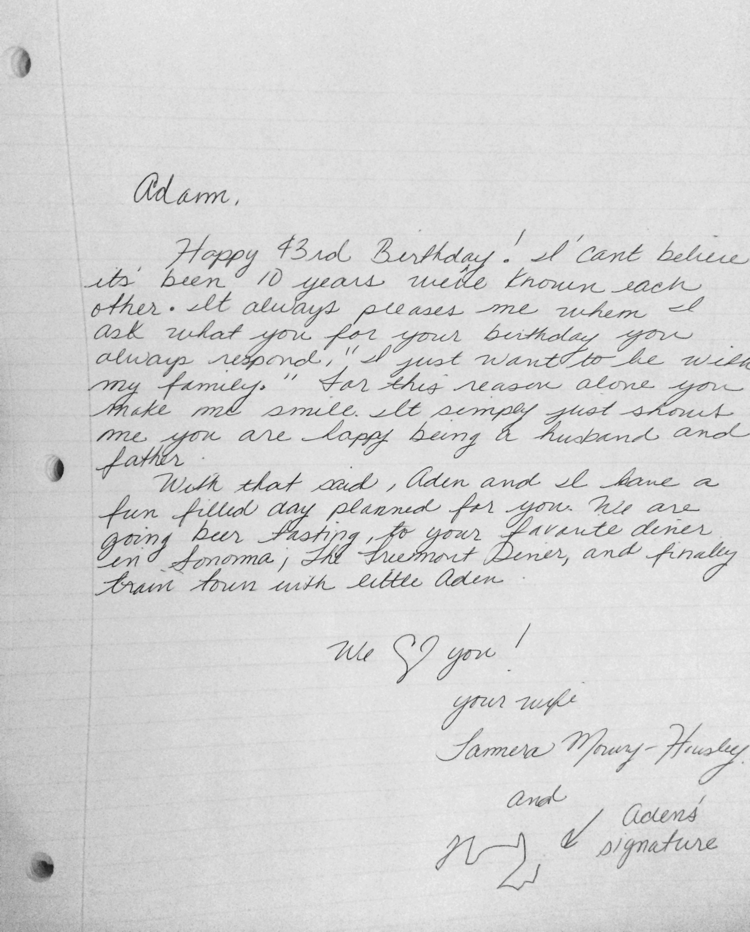 Adam Birthday Letter - Tamera Mowry-Housley